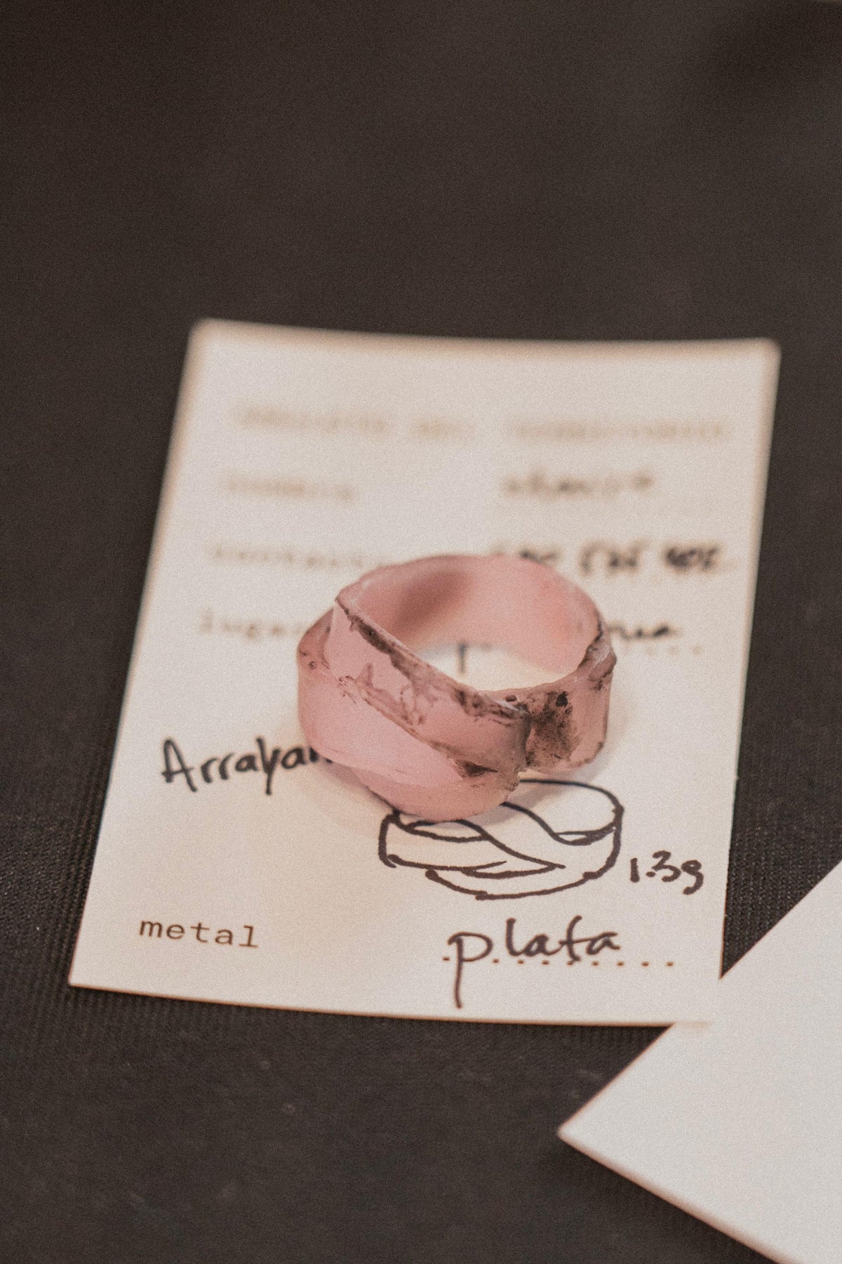 Amulets of the Territory - anillo de cera con ficha de diseño